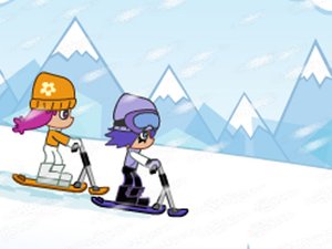 兄妹滑雪赛 - 兄妹滑雪赛小游戏 - 兄妹滑雪赛在